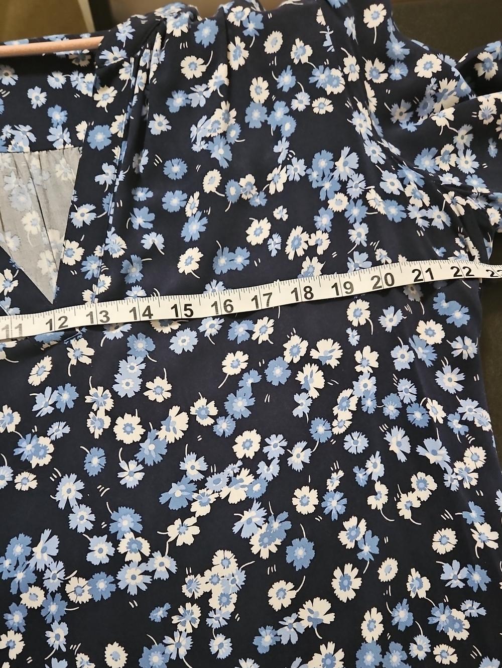 Tommy Hilfiger Navy Dress with Light Blue Floral Print XL - Picture 9 of 10